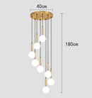 Axyaa LED Ring Stairs Pendant Light Chandelier for Living Room Dining Room Lighting