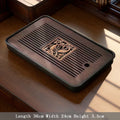 Axyaa Bamboo Tea Tray with Drainage, Modern Design, Small Size for Home and Hotel