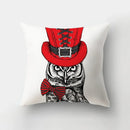 Axyaa Cartoon Dogs Feather Print Pillowcase Home Decor Sofa Seat Cushion Cover