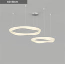 Axyaa White Ring LED Pendant Chandelier for Modern Home Decor and Indoor Lighting