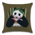 Axyaa Panda Cartoon Cushion Cover – 45x45cm Polyester Throw Pillowcase for Home Decor
