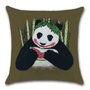 Axyaa Panda Cartoon Cushion Cover – 45x45cm Polyester Throw Pillowcase for Home Decor