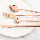 Axyaa 24-Piece Stainless Steel Cutlery Set with Forks, Knives, and Spoons