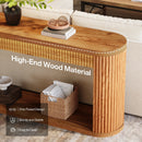 Axyaa Fluted Wood Console Table, 63" Narrow Sofa Entryway Hallway Foyer Behind Couch