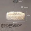 Axyaa Tassel Chandelier LED Light Silver Round Fixture for Dining Living Bedroom