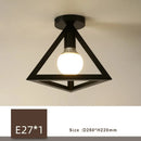 Axyaa Black Metal Ceiling Lights for Interior Decor - Retro E27 Design