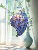 Seashell Sun Catcher Purple Conch Abalone Shell Window Decor Hanging Ornament Axyaa