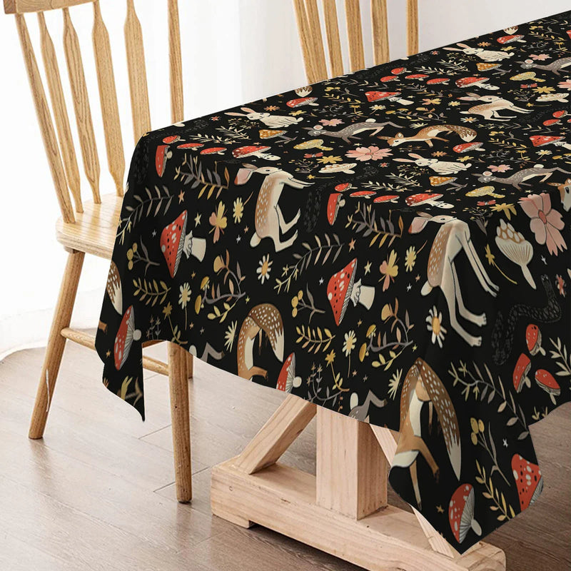 Axyaa Table Runner - Farmhouse Dining Decor for Kitchen, Wedding Party, Rabbit Flower Mushroom Theme