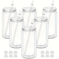 Axyaa 16oz Double Wall Plastic Straw Water Bottles Insulated DIY Drinkware Party Cup
