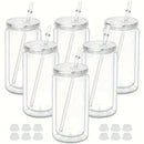 Axyaa 16oz Double Wall Plastic Straw Water Bottles Insulated DIY Drinkware Party Cup