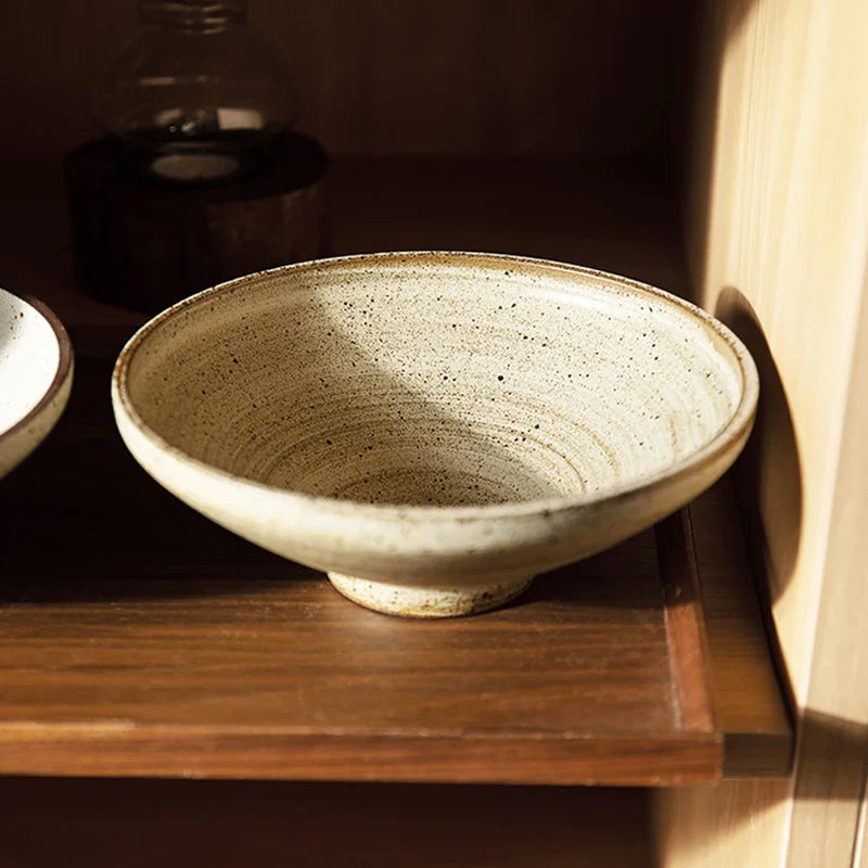 Axya Japanese Ceramic Salad Bowl Set, Heat-resisting Coarse Dinnerware, 800ml
