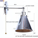 Axyaa Industrial Iron LED Wall Lamp Plug-In Stair Light Fixture