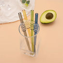 Axyaa Ice-sugar Gourd Glass Straws (8Pcs) - Bar Accessories for Drinks, Smoothies, Juice