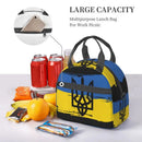 Axyaa Ukraine Flag Insulated Lunch Bag with Shoulder Strap - Cooler Bento Tote for Work & School
