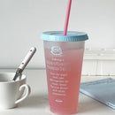 Axyaa Kawaii Bowknot Tumbler: Portable Cute Plastic Cup with Straw for Drinks