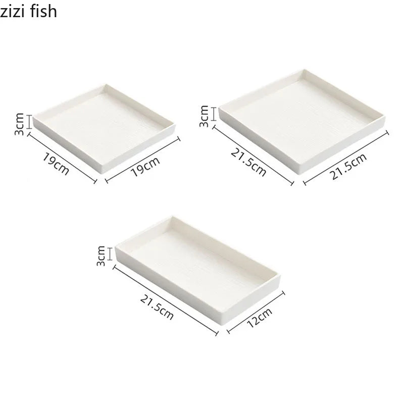 Axya Textured Ceramic Square Plate for Molecular Cooking and Specialty Tableware