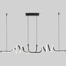 Axyaa Black LED Curved Chandelier for Dining Room, Kitchen, Living Room