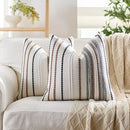 Axyaa Chenille Stripe Pillowcase Set for Home Sofa Decor