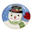 Axyaa Cartoon Relief Christmas Plate - 8-inch Circular Ceramic Shallow Tableware