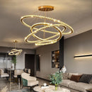 Axyaa Crystal Rings Pendant Light Chandelier Ceiling Lamp Modern Lustre Fixture