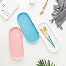 Axyaa White Ceramic Oval Tray: Versatile Decorative Plate for Home Kitchen and Jewelry Storage
