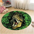 Axyaa Dinosaur Cartoon Kids Round Carpet Rug for Home Floor - Anti-Slip Mats