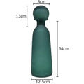 Frosted Glass Vase with Artificial Flowers - Axyaa Aesthetic Decor
