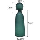 Frosted Glass Vase with Artificial Flowers - Axyaa Aesthetic Decor