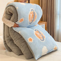 Axyaa Plush Cartoon Bear Blanket: Soft Warm Queen Comforter, Fluffy Fleece Winter Bedding