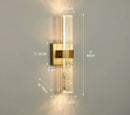 Axyaa Modern Metal K9 Crystal Wall Sconce for Bedroom Mirror, 12W Led Wall Lamp