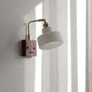 Axyaa Modern LED Wall Sconce White Glass Walnut Stair Light