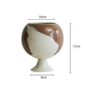 Axyaa Irregular Grain Ceramic Spherical Vase for Home Decor & Floral Arrangements