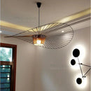 Axyaa Nordic Vertigo Straw Hat Pendant Lights French Fabric Living Room Bedroom Lamp
