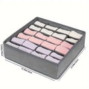 Axyaa 24-Compartment Fabric Storage Box: Foldable Stackable Organizer for Socks, Ties, Underwear
