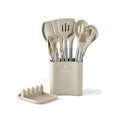 Axyaa 13-Piece Silicone Kitchen Utensil Set with Stainless Steel Handles and Storage Bucket