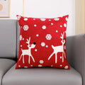 Embroidered Santa Deer Snowflake Pillow Cover 45x45cm for Sofa Bed by Axyaa