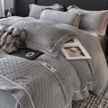 Axyaa Elegant Winter Rabbit Fleece 4-Piece Bedding Set, Luxurious & Warm Milk Fleece Kit
