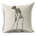 Axyaa Bone Cartoon Cushion Cover - Halloween Themed Decorative Pillow Case