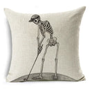 Axyaa Bone Cartoon Cushion Cover - Halloween Themed Decorative Pillow Case