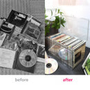 Axyaa Acrylic CD Record Game Cartridge Storage Box with Cover, Transparent Organizer