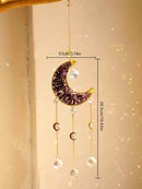 Axyaa Crystal Sun Catcher Prism Ball Moon Rainbow Wind Chimes Home Garden Decoration
