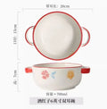 Axyaa 6-inch Kids Ceramic Steamed Egg Double Ear Bowl