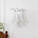 Axyaa Murano Glass Petal Shade Chandelier - White Pink Pendant Light