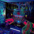 Axyaa Black Light Tapestry UV Reactive Wall Hanging Psychedelic Decor