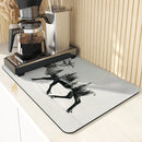 Axyaa Super Absorbent Kitchen Draining Mat - Quick Dry Dish Drying & Bathroom Drain Pad
