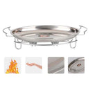Axya Grilled Fish Plate Set | Oval Tray, Alcohol Heater, Egg-shaped Heating Plate