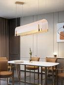 Axyaa Golden Acrylic LED Chandelier for Dining & Living Room - Elegant Suspension Lighting