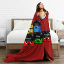 Axyaa Retro Anime Knitted Blanket Coral Fleece Soft Throw for Car Sofa Bedroom