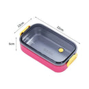 Axyaa Stainless Steel Lunch Box: Portable Microwavable Bento Food Storage, 1/2 Layers Grids