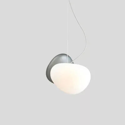 Axyaa Pebble Style Double-Sided Frosted Glass Pendant Light with LED Rope